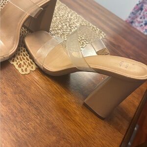 a new day Tan Heels with Block Heel and Sophisticated Design